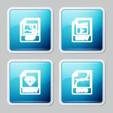 Set line GIF file document, MOV, RUBY and SVG icon. Vector イラスト素材