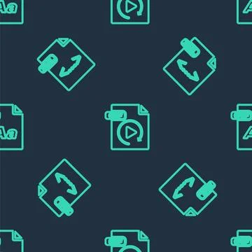 Set line GIF file document, XML and OTF on seamless pattern. Vector 스톡 일러스트