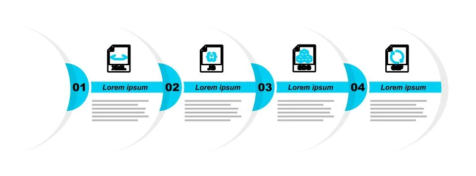 Set line GIF file document, 3DS, JS and XML icon. Vector Ilustración de archivo