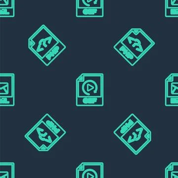 Set line GIF file document, PHP and EML on seamless pattern. Vector Illustration