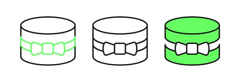 Set line Gift box icon isolated on white background. 8 March. International.. Illustrazione stock