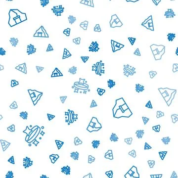Set line Gold ring, mine and on seamless pattern. Vector Stock Illustration