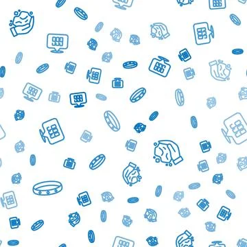 Set line Gold ring, nugget and bars 24k on seamless pattern. Vector Stock Illustration