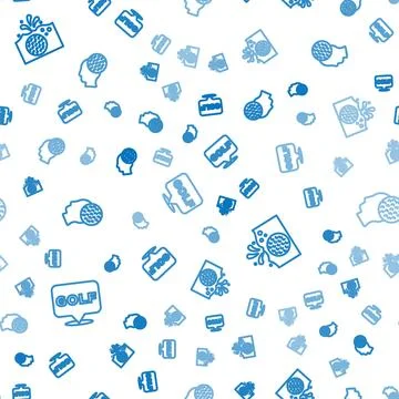 Set line Golf label, ball in water and  on seamless pattern. Vector Stock Illustration