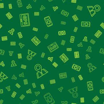Set line Gps device with map, Location and City navigation on seamless pattern Stock Illustration