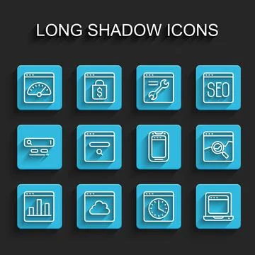 Set line Graph chart infographic, Cloud technology data transfer, Digital speed Illustrazione stock