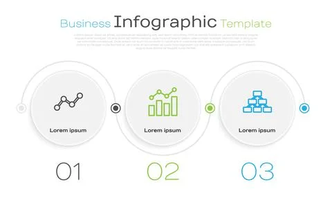 Set line Graph chart infographic, Financial growth and Hierarchy organogram Stock Illustration