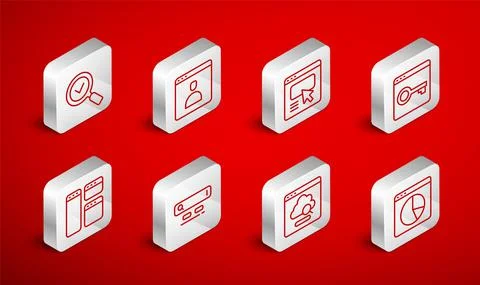 Set line Graph chart infographic, UI or UX design, Secure your site with HTTPS 库存插图