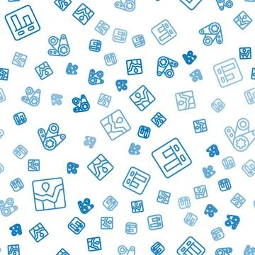 Set line Graph chart infographic,  and Timing belt kit on seamless pattern... 스톡 일러스트