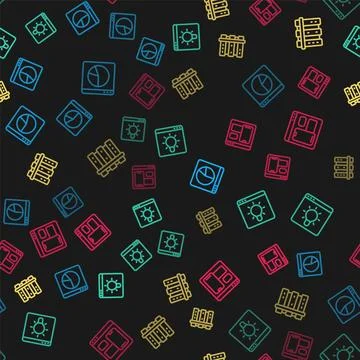 Set line Graph chart infographic, Browser window, Server and Web developer .. 스톡 일러스트