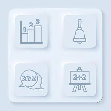 Set line Graph, schedule, chart, diagram, Test or exam sheet, Calculator and Stock Illustration