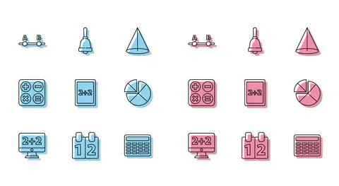 Set line Graph, schedule, chart, diagram, Mathematics function cosine, Test or Stock Illustration