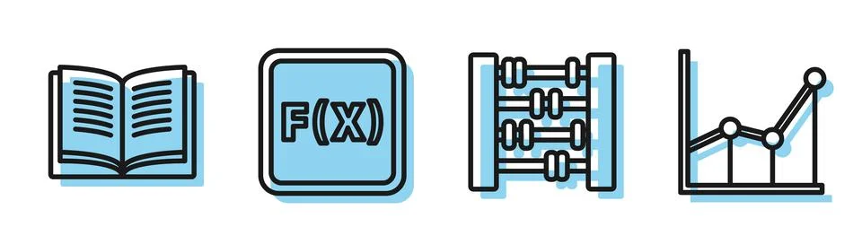 Set line Graph, schedule, chart, diagram, Equation solution, Equation solution Stock Illustration