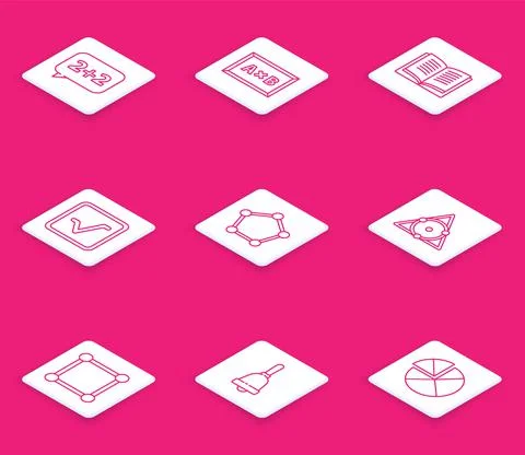 Set line Graph, schedule, chart, diagram, Calculation, Equation solution, Open イラスト素材