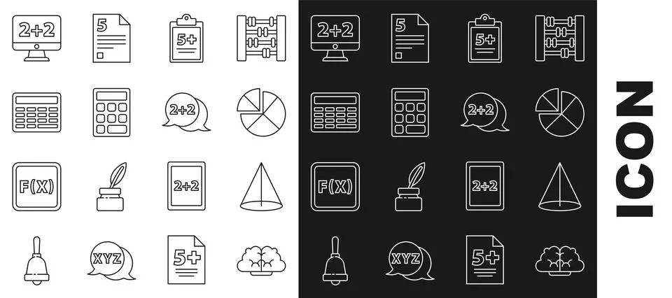 Set line Graph, schedule, chart, diagram, Abacus, Mathematics function sine Stock Illustration