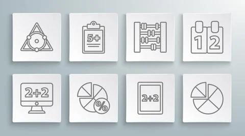 Set line Graph, schedule, chart, diagram, Mathematics function sine, Equation Stock Illustration