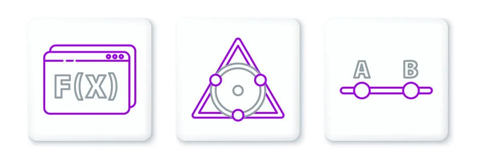 Set line Graph, schedule, chart, diagram, Function mathematical symbol and Stock Illustration