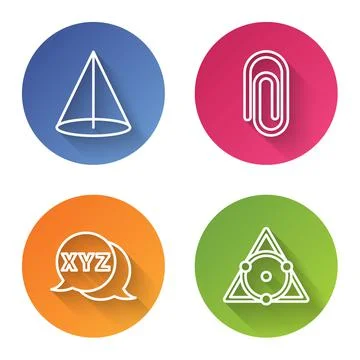 Set line Graph, schedule, chart, diagram, Book with word mathematics, Calcula Stock Illustration