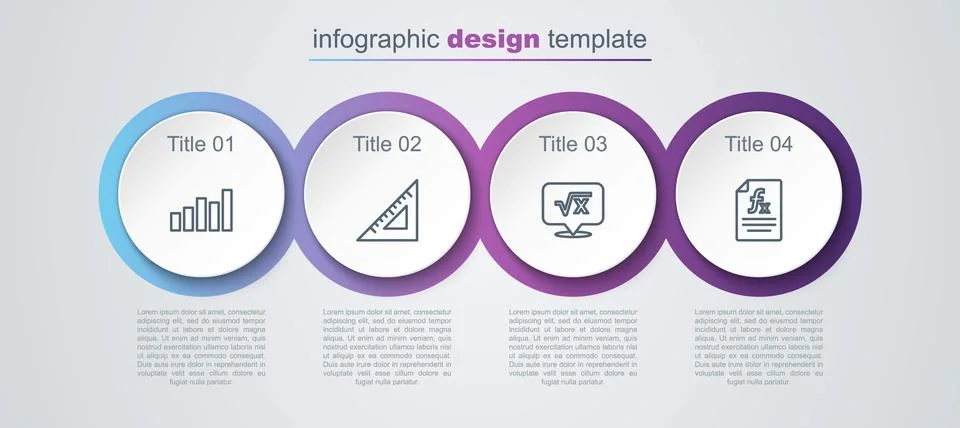 Set line Graph, schedule, chart, diagram, Triangular ruler, Square root of x Stock Illustration