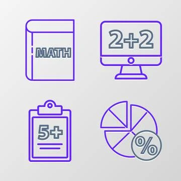 Set line Graph, schedule, chart, diagram, Test or exam sheet, Equation solution Stock-Illustration