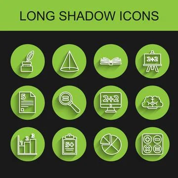 Set line Graph, schedule, chart, diagram, Mathematics function sine, Chalkboard Stock Illustration