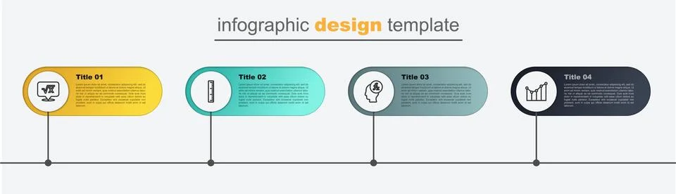 Set line Graph, schedule, chart, diagram, Function mathematical symbol, Ruler Stock Illustration