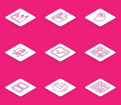 Set line Graph, schedule, chart, diagram, Infinity, Test or exam sheet, XYZ.. Stock Illustration