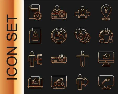 Set line Graph, schedule, chart, Hand like, Project team base, Resume,  and.. Stock Illustration