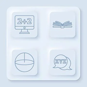 Set line Graph, schedule, chart, diagram, Mobile calculator interface, Calc.. Stock Illustration