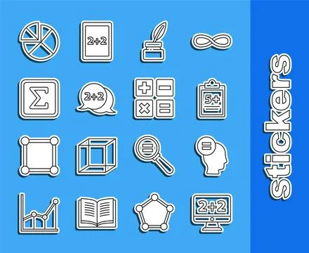 Set line Graph, schedule, chart, diagram, Test or exam sheet, Mathematics f.. Stockillustratie