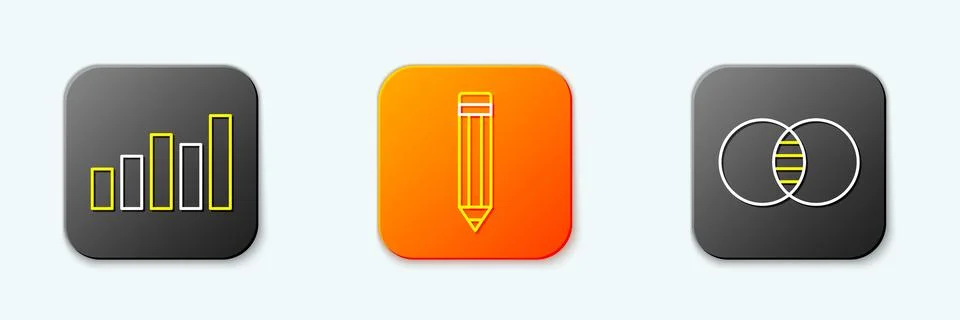 Set line Graph, schedule, chart, diagram, Pencil and Mathematics sets A and.. 스톡 일러스트