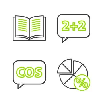 Set line Graph, schedule, chart, diagram, Mathematics function cosine, Equa.. 스톡 일러스트