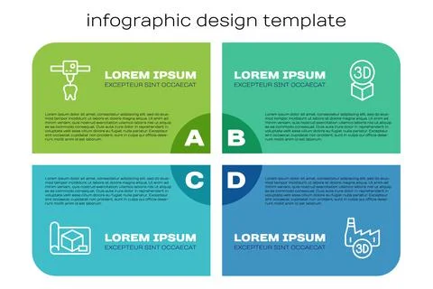 Set line Graphing paper for engineering, 3D printer tooth, Printing house Stockillustratie
