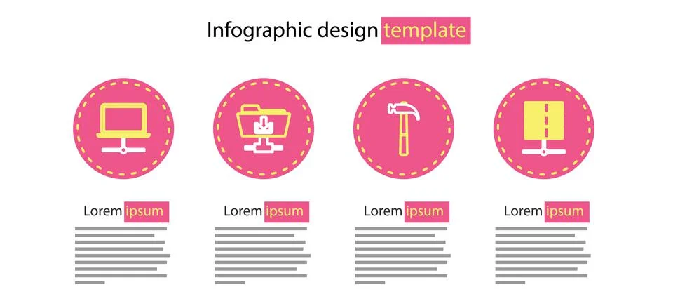 Set line Hammer, Server, Data, Web Hosting, FTP folder download and Computer Stock Illustration