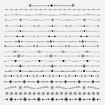 Set Of Line Hand Drawn Textures. Stock Illustration