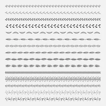 Set Of Line Hand Drawn Textures. Stock Illustration