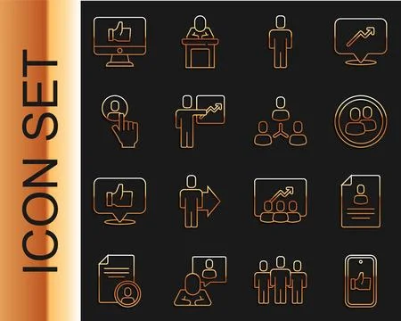 Set line Hand like, Resume, Project team base, Head hunting, Team leader,  .. Stock Illustration