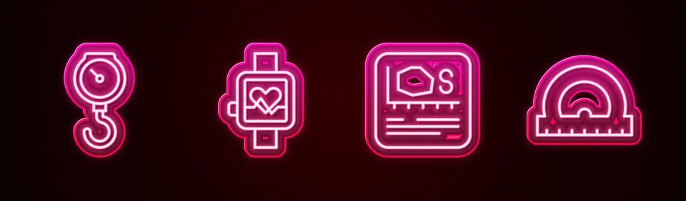 Set line Hand scale spring mechanical, Smart watch, Area measurement and Pr.. Stock Illustration