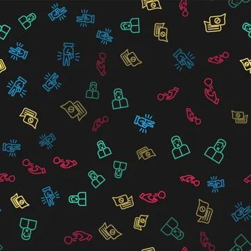 Set line Hand showing two finger, Censor freedom of speech, Speech bubble chat Stock Illustration