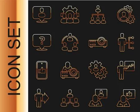 Set line Hand like, Team leader, User of man in business suit, Hierarchy or.. Stock Illustration