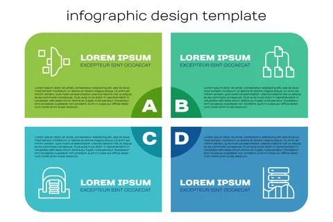 Set line Hangar with servers, Filter setting, Server, Data, Web Hosting and.. Stock Illustration