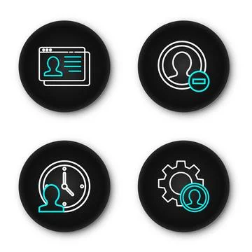 Set line Head hunting, Time Management, Create account screen and Resume ic.. Stock Illustration