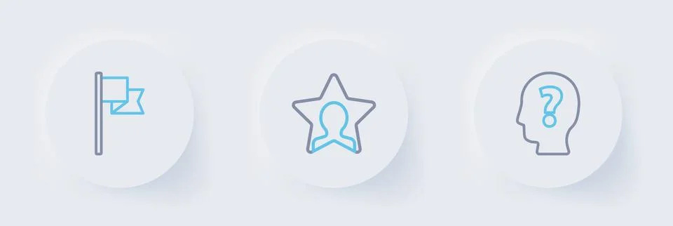 Set line Head with question mark, hunting and Location marker icon. Vector Stock Illustration