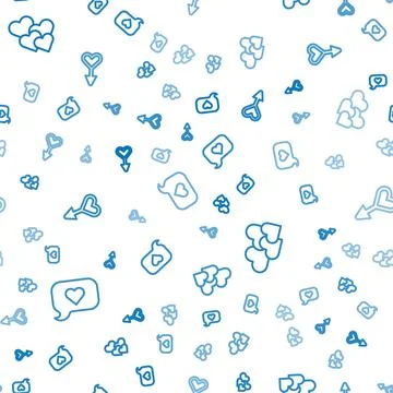Set line Heart in speech bubble, and Female gender symbol on seamless pattern Stock Illustration