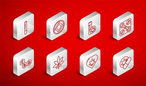 Set line Herbal ecstasy tablets, Ashtray, Chemical test tube with marijuana.. Ilustração Stock