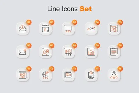 Set line Hierarchy with dollar, Contract money, Safe, Target financial goal.. Stock Illustration