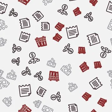 Set line Hierarchy with dollar, Notebook, Stacks paper money cash and Offic.. Illustrazione stock