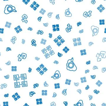 Set line Hierarchy organogram chart, Search cloud computing and Cloud hacking on Ilustração Stock