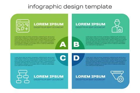 Set line Hierarchy organogram chart, Different files, Filter setting and An.. Ilustración de archivo