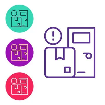 Set line Home delivery services icon isolated on white background. Set icons  Stock Illustration